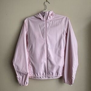 UNIQLO Sz S Packable Water Repellant Hooded Wind Breaker Pastel Pink NWOT